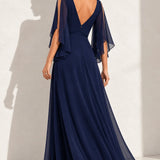 Robe bleu marine en mousseline