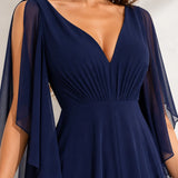 Robe bleu marine en mousseline
