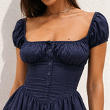 Robe bleu marine manche courte