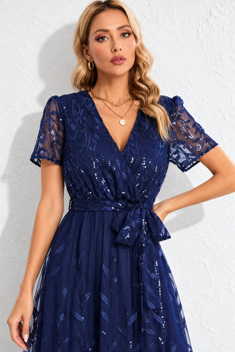 Robe bleu marine mi longue