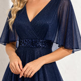 Robe bleu marine pailleté