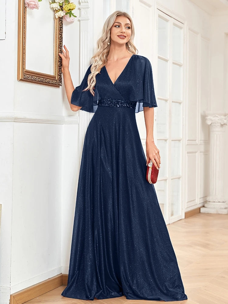 Robe bleu marine pailletée