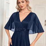 Robe bleu marine pailletée