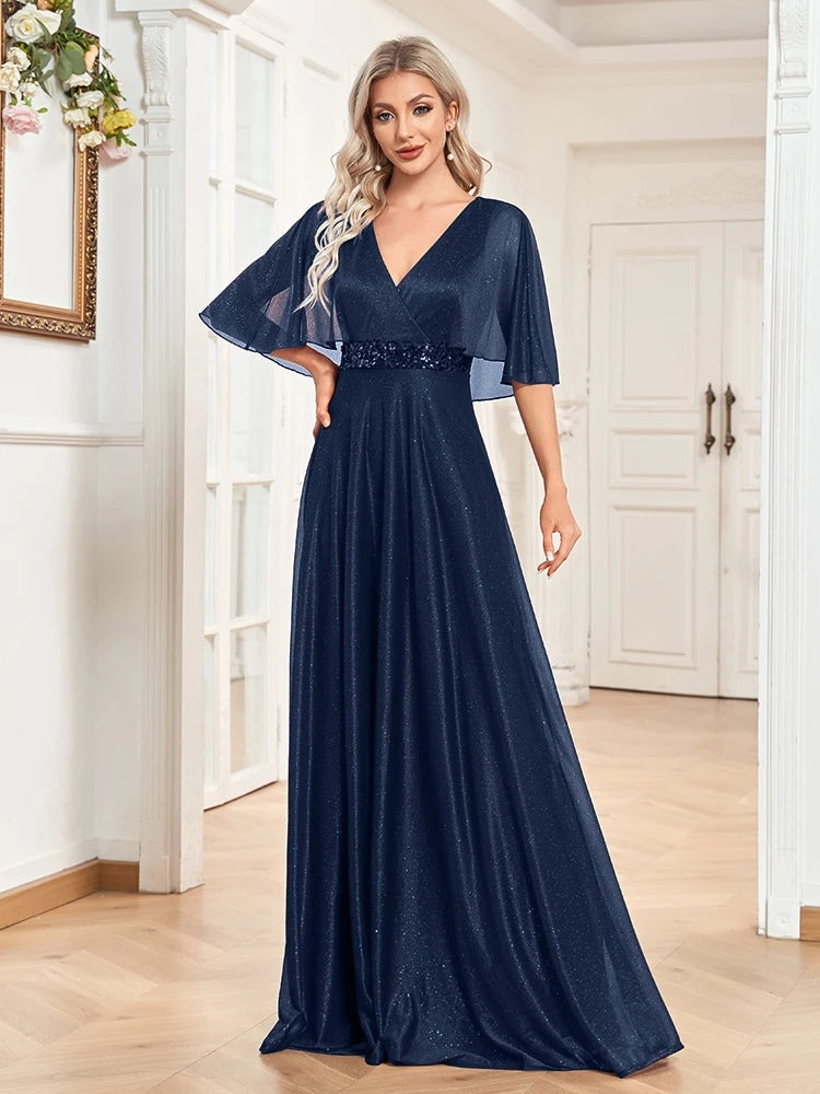 Robe bleu marine pailletée