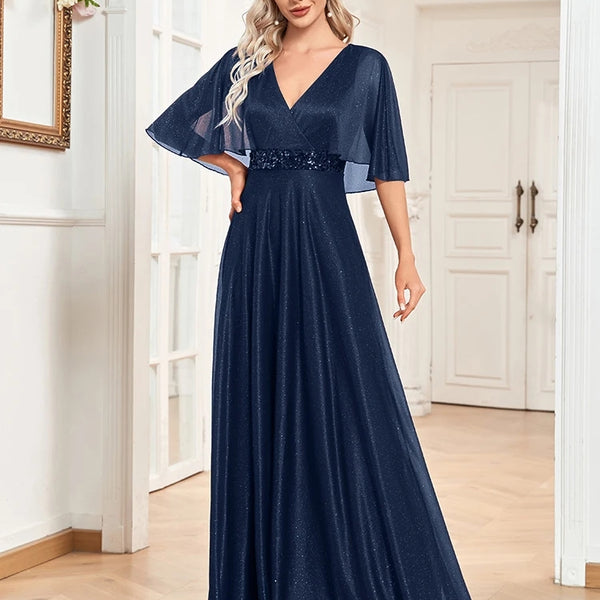 Robe bleu marine pailletée