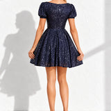 Robe bleue marine cocktail