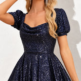 Robe bleue marine cocktail