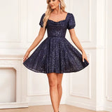 Robe cocktail bleu marine