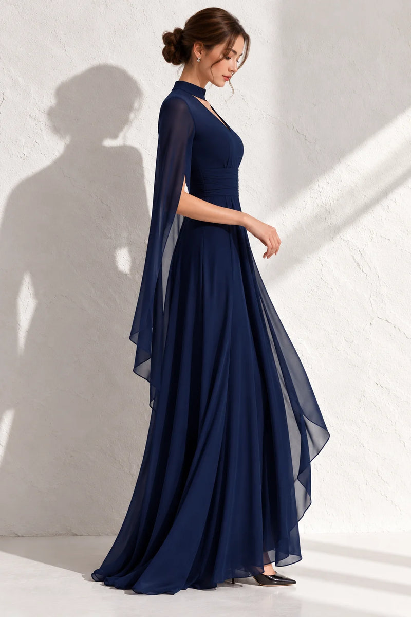 Robe cape bleu marine