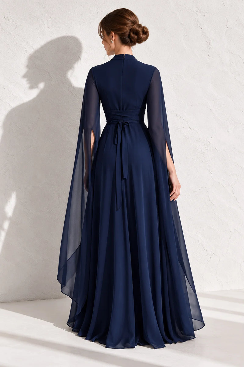 Robe cape bleu marine