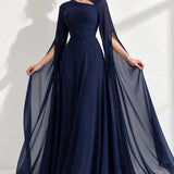 Robe cape bleu marine