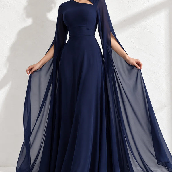 Robe cape bleu marine
