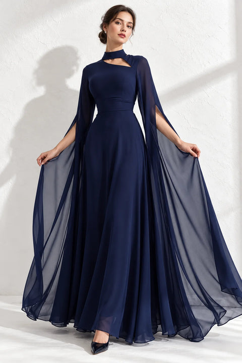 Robe cape bleu marine