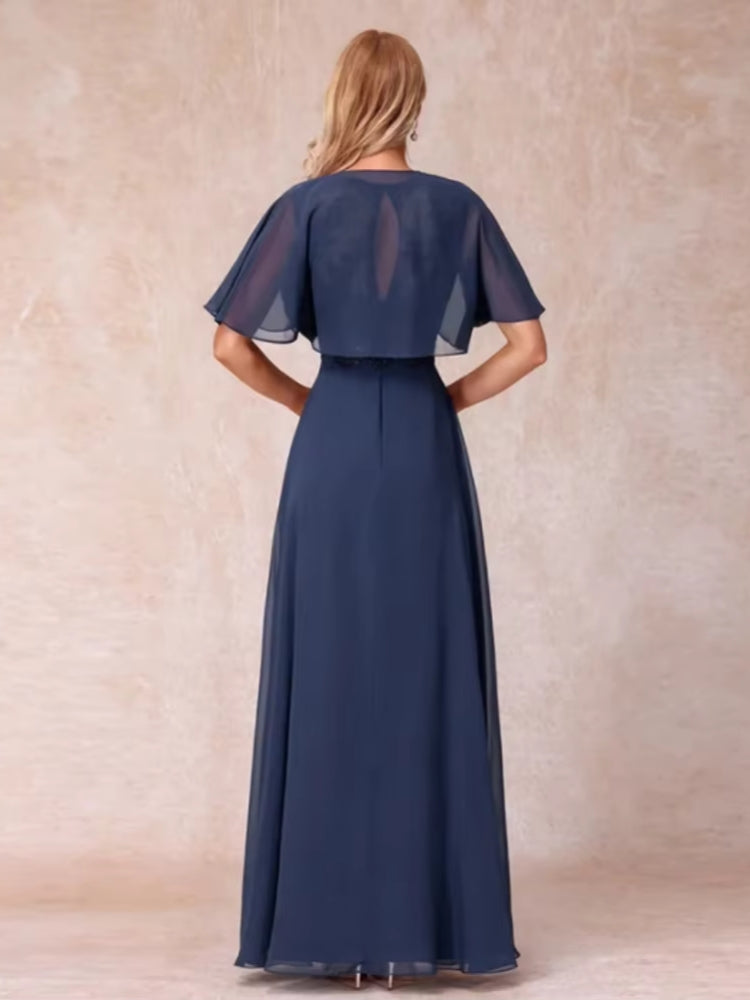 Robe de gala bleu marine avec veste