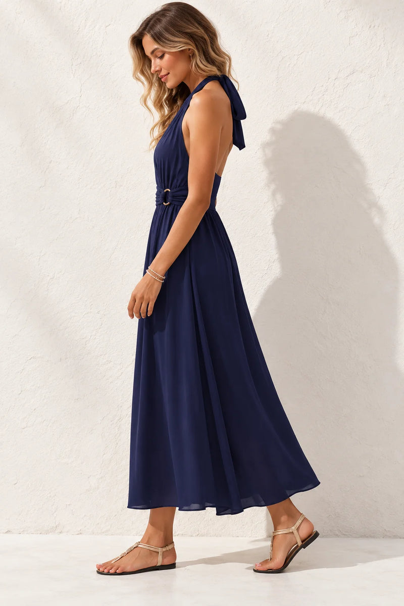 Robe femme bleu marine chic