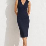 Robe fourreau bleu marine