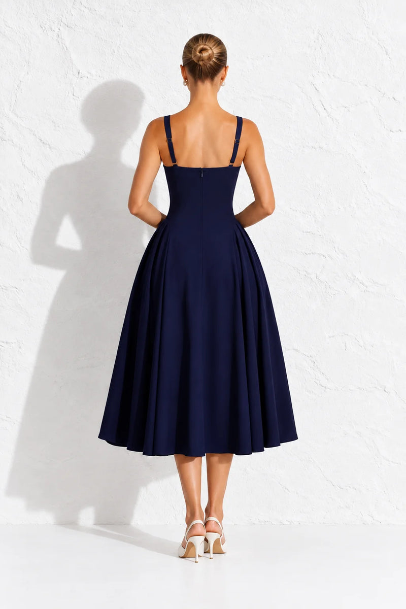 Robe invitée mariage bleu marin