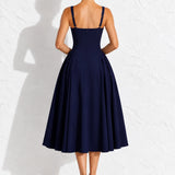 Robe invitée mariage bleu marin