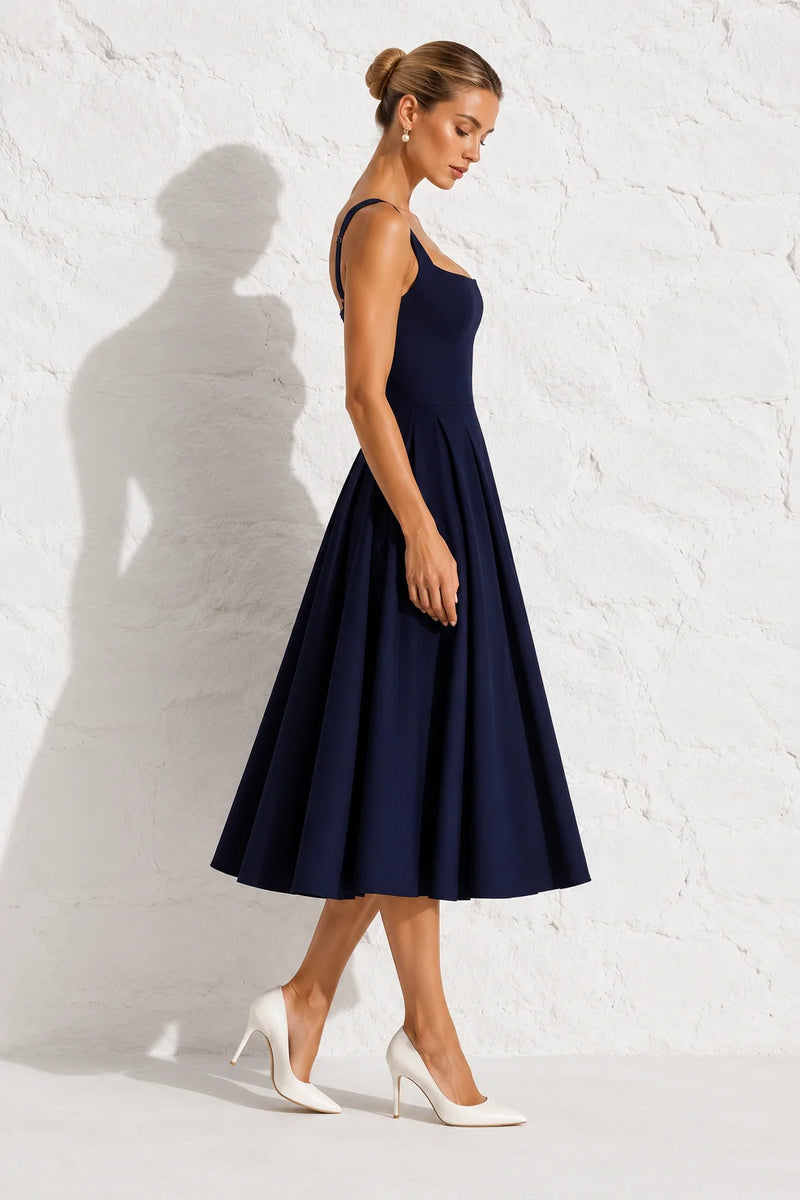 Robe invitée mariage bleu marin