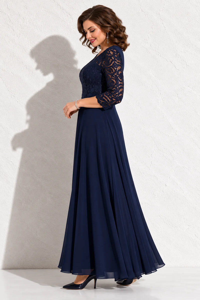 Robe mère mariée bleu marine