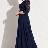 Robe mère mariée bleu marine