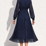 Robe mi longue fluide bleu marine