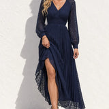 Robe mi longue fluide bleu marine